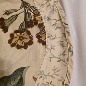 Floral Beige and Brown Drapery Panel - Brand Unspecified